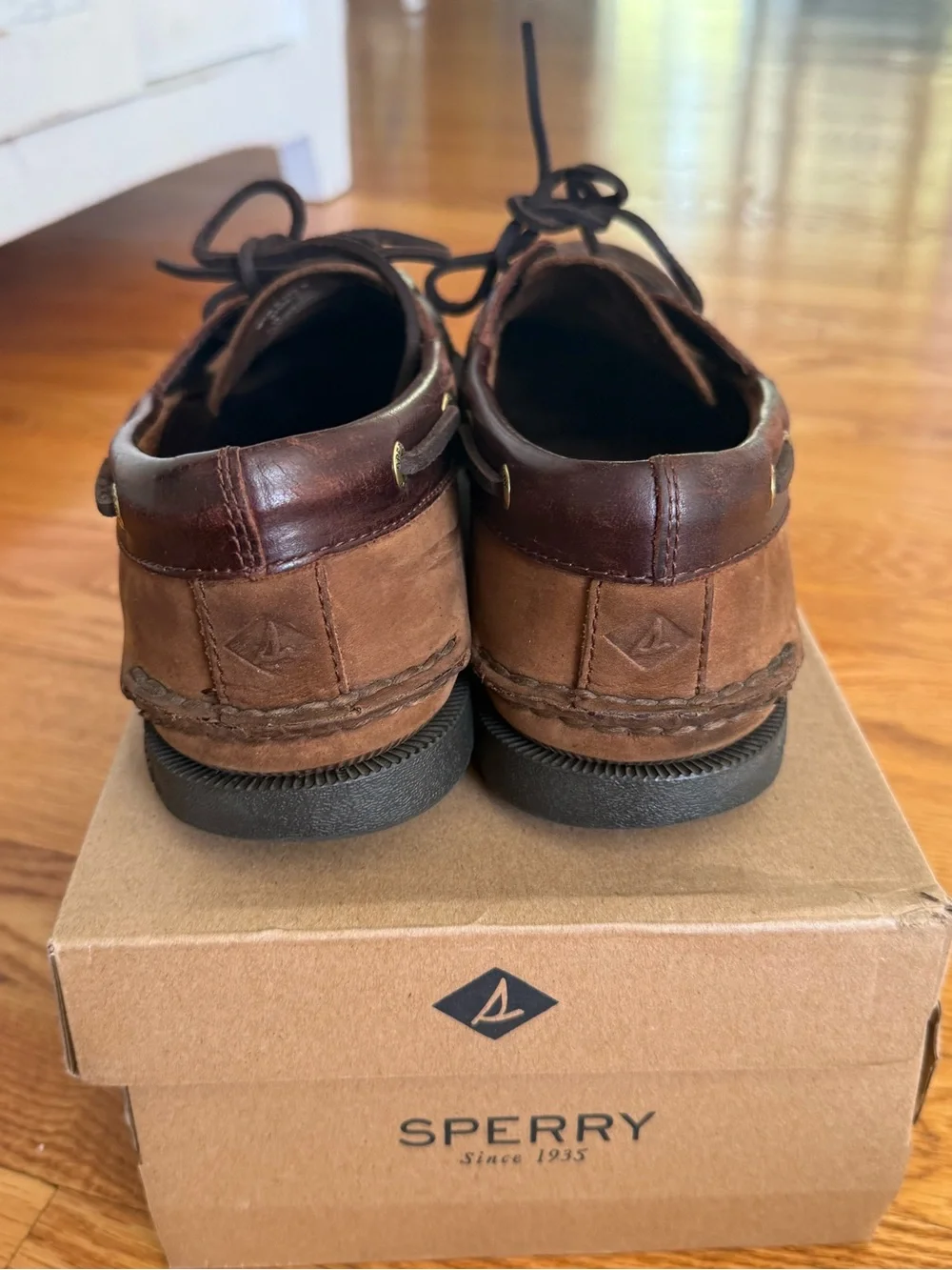 Sperry Men's Two-Tone Brown Leather Boat Shoes